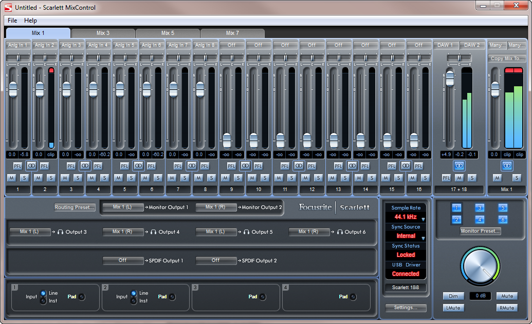 Setting Up a Focusrite Scarlett 18i8 for use with a Shoutcast Internet