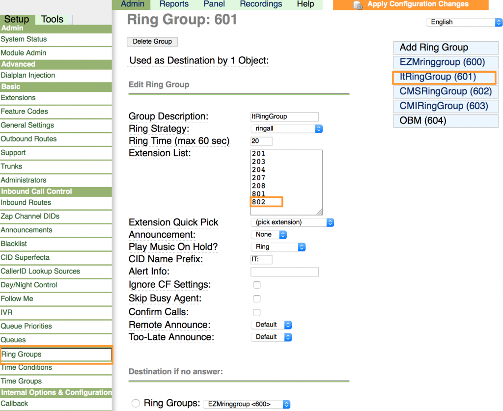 Add extionsion to ring groups
